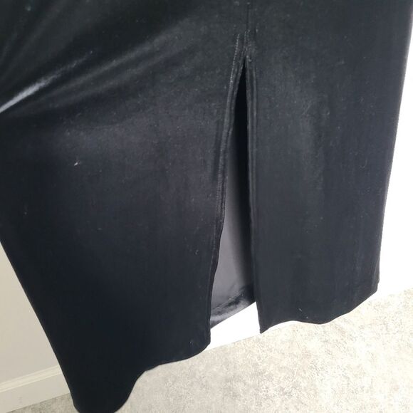 Vintage 90s velvet black vamp goth whimsigoth witchy prom cross strap dress 10 - Picture 3 of 5